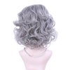 Edivd Kids Gray Grandma Granny Costume Wig Short Sliver Gray Side Part Wig for Girls Short Light Grey Curly Wavy Wig for Child 100 Days of School Heat Resistant Synthetic Wig with Wig Cap