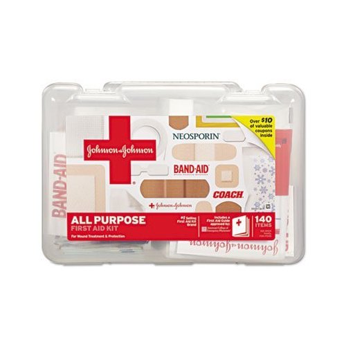 Johnson & Johnson 3009 All Purpose First Aid Kit, 140 Pieces, Plastic Case