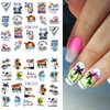 12 Sheets Beach Nail Art Stickers Summer Nail Decals Water Transfer Green Palm Nail Supplies Sunshine Beach Sea Wave Design Cool Summer Day Nail Decoration for Women Girls