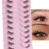 outopen 10 Pairs Half Lashes 3D Multi-Layers Fluffy Cat Eye Lashes Clear Band Natural Look False Eyelashes That Look Like Extensions 15mm Curl Volume Lashes Reusable (A3)