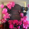 MOXMAY Black and Hot Pink Balloons Garland Arch Kit With Clear Bobo Balloons, 151Pcs Latex Balloons Different Sizes 18 12 10 5 inch for Valentine Day Birthday Holiday Party Decorations