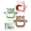 3 Packs Baby Teether for 0-6 6-12 Months, Food Grade Silicone Bear Baby Teething Mittens for Sucking Needs Sensory Exploration, BPA Free