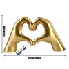 mozhixue Hand Gesture Statues, Heart Shape Love Finger Statue, Modern Art Sculpture Personalized Finger Gold Home Decoration for Wedding Home Office Desktop Gifts