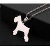 Stainless Steel Miniature Normal Schnauzer Dog Silhouette Pet Dog Tag Breed Collar Charm Pendant Necklace