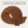 Full Shine 22 Inch Genius Weft Hair Extensions Hand Tied Weft Human Hair Copper Human Hair Weft Extension Remy Hair Copper Auburn #330 Silky Straight Remy Hair Weft Extensions Silky Hair 60G