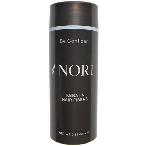 Nor1 Keratin Hair Building Fibers: Hair Fiber Filler and Thickener for Men and Women - Cover Up and Concealer for Thinning Areas or Minor Bald Spot - Thicker, Fuller Hair in Seconds - 25 grams, Black
