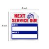 Oil Change Service Reminder Stickers / 500 Red Clear Blue Next Service Due Removable Labels / 2" x 2" Square Automotive Window Sticker/Made in The USA