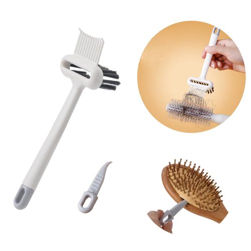 Hair Brush Cleaning Tool Comb Cleaning Brush Hair Brush Cleaner Comb, 2-in-1 Hair Brush Cleaning Tool, Hair Brush Remover Rake for Removing Hair Dust,Home and Salon Use(1 Pack-White)
