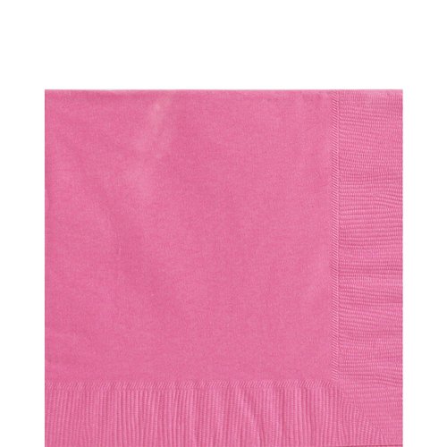 Amscan Bright Pink Luncheon Napkins-100 Pcs, 6 1/2" x 6 1/2"