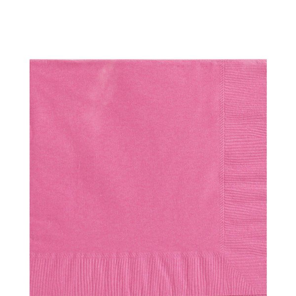 Amscan Bright Pink Luncheon Napkins-100 Pcs, 6 1/2" x 6 1/2"