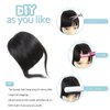 Shinon Bangs Hair Clip in Human Hair Bangs Unprocessed Fringe Hair with Temple Thick Bangs 1b Black Color