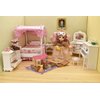 iLAND Wooden Dollhouse Furniture on 1/12 Scale for Girls of Pink Dollhouse Bedroom Set w/Piano (Sweet Doll Furniture 6pcs)