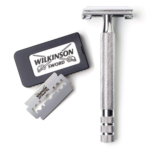 Wilkinson Sword Double Edge Razor for Men With 5 Double Edge Razor Blades Refills