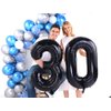 Black 30 Number Balloons Giant Jumbo Number 30 Foil Mylar Balloons for Women Men 30th Birthday Party Supplies 30 Anniversary Events Decorations