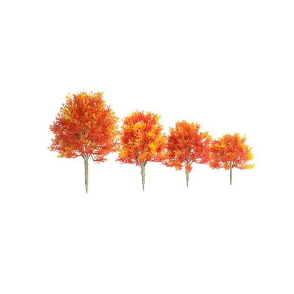 Artibetter 4 Pcs Autumn Decor Fairy Garden Plant Halloween Village Faux Plant Decor Dollhouse Accessories Miniatures Green Landscape Maple Fake Trees Doll House Ornaments Material Manual
