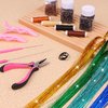 Youdaju 48 Pcs Hair Extension Tools Kit with Plier,Silicone,Lined Micro Rings,Sewing Thread,C/J/I Needle,Threader,Crochet Hook,Rubber Band,Clip Hair Tinsel Kit for Girl Women Sewing Wig DIY Craft