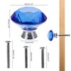 Mtsooning Crystal Cabinet Knobs, 4PCS Diamond Glass Handles Drawer Pulls for Dresser Closet Wardrobe Cupboard Door Kitchen Bathroom Furniture Decoration, with Mounting Screws(Blue)