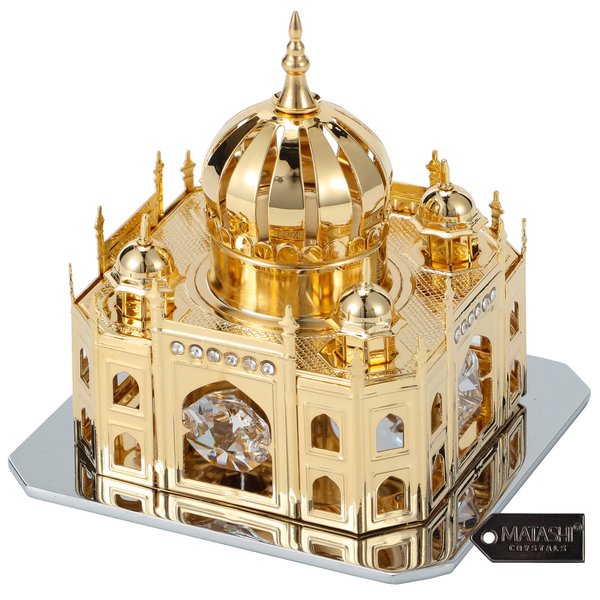 Matashi Gift for Valentine's Day - 24K Gold Plated Mosque Ornament with Crystals Tabletop Showpiece - Perfect Valentine Gift for Her | Mom, Dad, Friends, Family, Girlfriend, Boyfriend