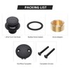 Matte Black Bath Tub Drain and Overflow Kit, Universal All Metal Tip-Toe Bathtub Drain Replacement Kit with Fine/Coarse Thread