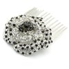 Medium Decorative Hair Comb Rhinestone Crystal Rose Bridal Hair Comb, White