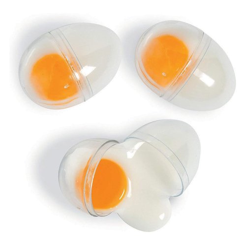 Fun Express Easter Eggs with Slime - Set of 12 Egg Yolk Slime for Prank Lovers, 2 1/2", Unforgettable Easter Fun - Realistic Egg Prank, Non-Edible Easter Toy with Slime-Filled Easter Eggs