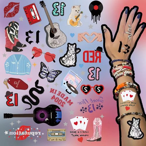 112Pcs Temporary Tattoos For Taylor Fans Birthday Party Decorations | 112Pcs Hand Face Tattoo Stickers Party Favor Party Supplies Gift