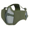 OneTigris 6" Foldable Half Face Airsoft Mesh Mask with Ear Protection, Military Tactical Lower Face Protective Mask (Olive)
