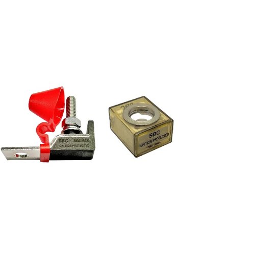 South Bend Components 300A Marine Rated Battery Fuse (MRBF) and Terminal Block Combo Pack, 58V DC Max, IP66, Ignition Protected (1-Pack)