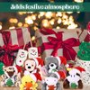Blueweenly 24 Pcs Mini Christmas Stuffed Animal Bulk Christmas Plush Keychain Decorations Xmas Small Plush Animal Toys with Santa Hat Christmas Tree Plush Ornaments for Award Party Favors Gifts Decor
