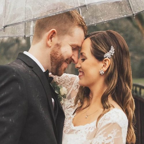 Goledwedy Crystal Flower Bridal Hair Clips(2 packs) Rhinestone Wedding Hair Clips For Brides