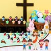 Bememo 25 Pcs Little Jesus Figures Original Design Mini Rubber Jesus Toys to Hide and Seek Religious Party Favors Sunday School Baptism Gifts (Vibrant Color)