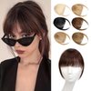 Wodelanle Bangs Hair Clip in Bangs,100% Human Hair Fake Bangs Clip on Bangs Dark Brown,Faux Bangs Clip in Hair Extensions,French Bangs Fringe With Temples Hairpieces Curved Bangs for Daily Wear