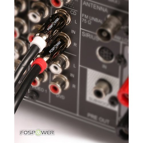 FosPower (2 Pack 2 RCA M/M Stereo Audio Cable [24K Gold Plated | Copper Core] 2RCA Male to 2RCA Male [Left/Right] Premium Sound Quality Plug - 3FT