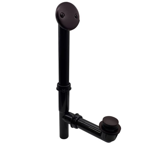 Westbrass 593144-12 Black 1-1/2" Tubular Tip-Toe Bath Waste Drain Kit, Oil Rubbed Bronze