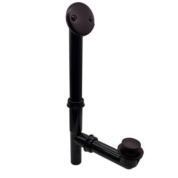 Westbrass 593144-12 Black 1-1/2" Tubular Tip-Toe Bath Waste Drain Kit, Oil Rubbed Bronze