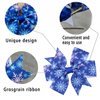 Snowflakes Bow Hair Clips Christmas Hair Bows Alligator Clips Blue Red White Lattice Hairpin Hair Barrette for Girls Winter Hair Accessories Birthday Christmas Party Favor 4Pcs