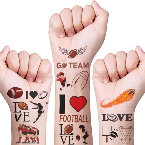 420PCS Football Party Favors Tattoos Temporary - Super Bowl Sports/Football Birthday Party Supplies Decorations Goodie Bags Stuffers Tractor Truck Body Stickers(30 Sheets)