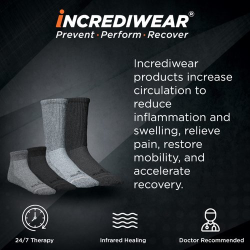 Incrediwear Circulation Socks – Women’s and Men’s Crew Socks (Grey, Small)