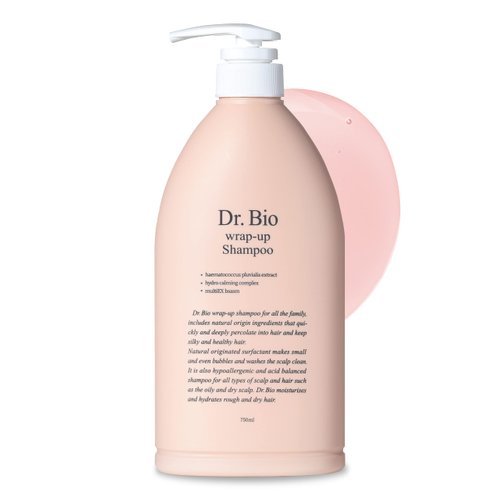 Dr.Bio Wrap-Up Shampoo, Hydrating and Soothing Hair Shampoo with Probiotcs and Cica, Hair and Scalp Care for Sensitive Scalp, Smooth and Shiny Hair, Vegan, Silicone & Paraben Free, Korean Hair Care