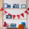 3 pcs Video Games Party Decorations Wood Table Level up Birthday Decorations Gamer Party Centerpieces Game Party Decorations Game on Pixelated Table Sign for Boys Kids Gaming Birthday Party(Blue)