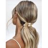 Fashey Pearl Hair Ties Beige Elastic Ponytail Holder 3 Pcs Rhinestone Hair Scrunchies Beaded Set Hairband Stretchy Hair Accessories for Women (type B)