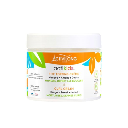 Activilong Actikids Topping Curl Cream – Light Melting Cream to Sculpt and Redefine Your Kid’s Curls – Enriched with Organic Sweet Almond Oil and Mango Butter – Non-Greasy/Leaves No Flakes – 300 ml.