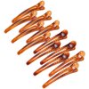 EWSNM Hair Clip for Women, 12 Pcs Duckbill Alligator Hair Barrettes Pins, Non Slip Colorful Plastic Duck Billed Hair Clips for Styling Sectioning-Brown