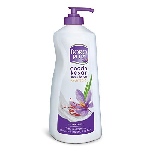 Boroplus Ayurvedic Body Lotion | with Milk & Saffron | Moisturizing Lotion for Dry Skin | Hydrates & Provide Soft and Supple Skin | 13.53 Oz/400ml