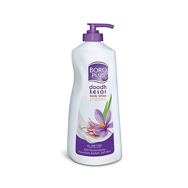 Boroplus Ayurvedic Body Lotion | with Milk & Saffron | Moisturizing Lotion for Dry Skin | Hydrates & Provide Soft and Supple Skin | 13.53 Oz/400ml