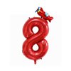Airplane 8th Birthday Party Decorations Balloons，40inch Red Number Balloons 8，8th Birthday Decorations for Boys Airplane Birthday Party Supplies (Red Airplane Numbers 8)