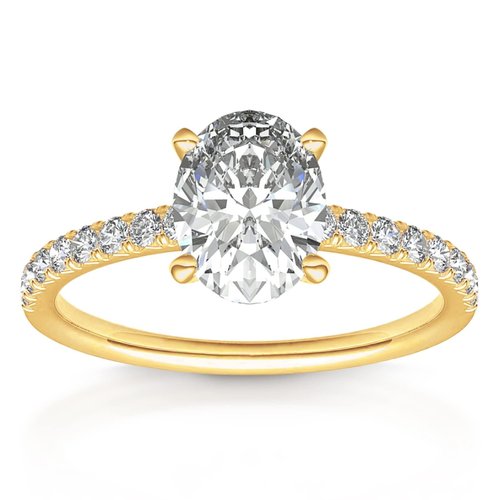 PAVOI 14K Gold Plated Engagement Ring For Women | Wedding Ring For Women | Oval Womens Fake Engagement Ring