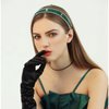 Wecoe Rhinestone Headband Women Girls Fashion Headband Dark Green Headband Bling Sparkly Crystal Diamond Headband Thin Hair Band Holiday Birthday Gift Short Hair Accessories For Women Girls