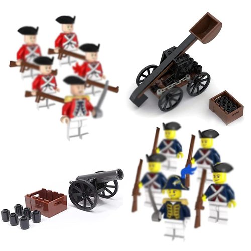 KUTUKU Mini 14Pcs Collectible Revolutionary War City Soldiers Set with Weapons,Desktop Birthday Gifts for Boys and Girls