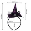 Halloween Headband Purple Witch Hat Hair Hoop Glitter Spider Web Hair Accessories for Women Girls Cosplay Makeup Costume Decoration Party Supplies